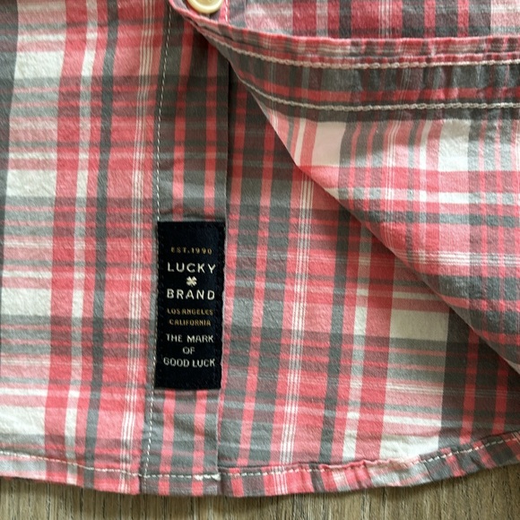 Lucky Brand Saturday Stretch Men’s Long Sleeve Checkered Shirt - Size L - Picture 8 of 9